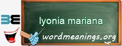 WordMeaning blackboard for lyonia mariana